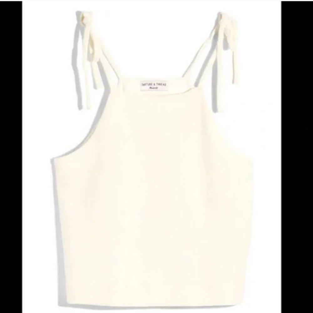 MADEWELL - Texture & Thread Tie Shoulder Tank Top